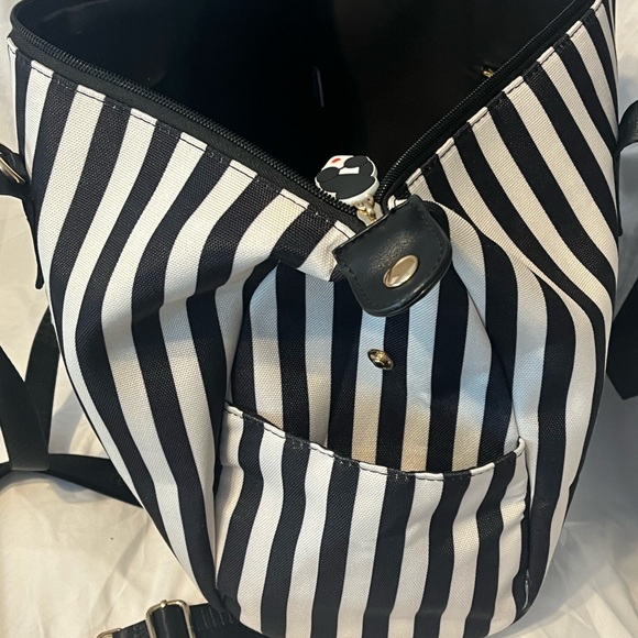 Alice + Olivia Black and White Striped Tote - Picture 5 of 6